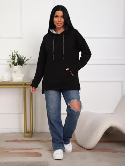 Толстовка футер с капюшоном (01074, черный) - фото 1