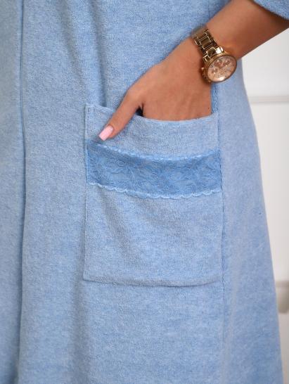 Халат махровый на молнии (01075, голубой) - фото 21