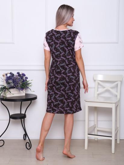 Сорочка с кружевом стрейч, коричневый (897-1) - фото 5