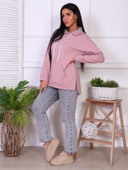 Толстовка с капюшоном, футер с лайкрой, сухая роза (844-2) - фото 11