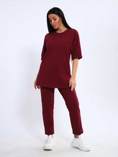 Костюм с брюками, футер с лайкрой (01048, бордовый) - фото 13