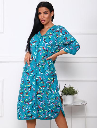 Халат женский на пуговицах с карманами (00958, изумрудный) - фото 5