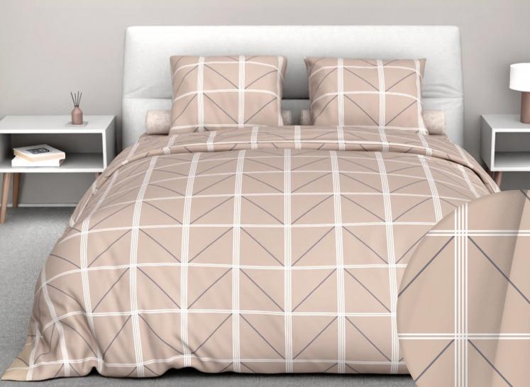 Комплект постельного белья Теорема бежевый бязь - фото 1