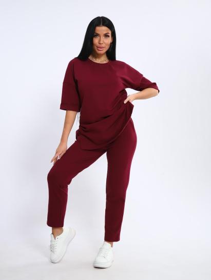 Костюм с брюками, футер с лайкрой (01048, бордовый) - фото 18