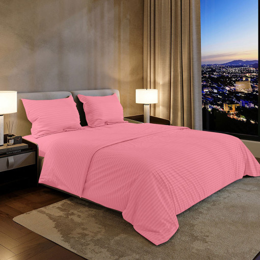 Комплект постельного белья Шпинель земляничный страйп-сатин - фото 1