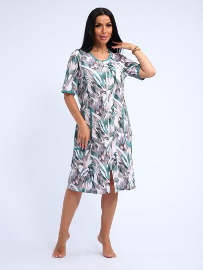 Халат женский на молнии с карманами (01057, зеленый) - фото 14