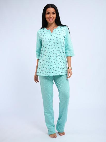 Пижама с брюками футер с начёсом (01059, бирюзовый) - фото 14