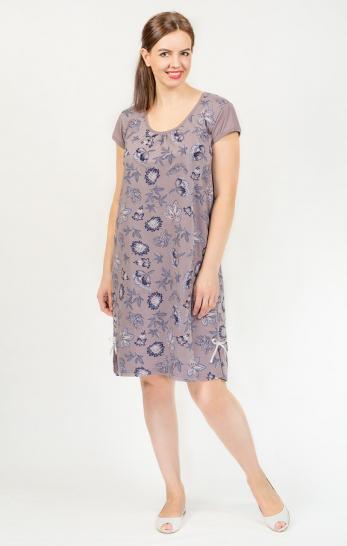 Сорочка с коротким рукавом, кофе (566-4) - фото 1