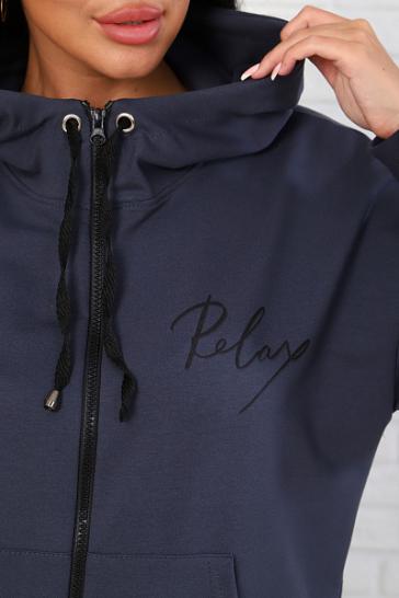 Костюм с брюками, футер с лайкрой 2-х нитка, антрацит (907 вид 2) - фото 2