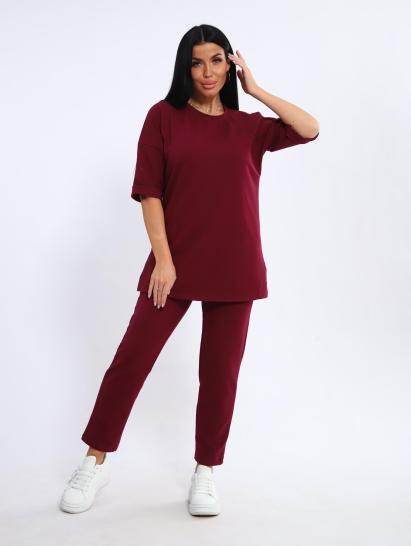 Костюм с брюками, футер с лайкрой (01048, бордовый) - фото 16