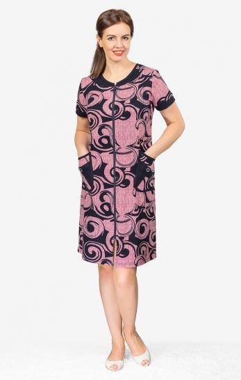 Халат женский на молнии, брусника (512-3) - фото 1