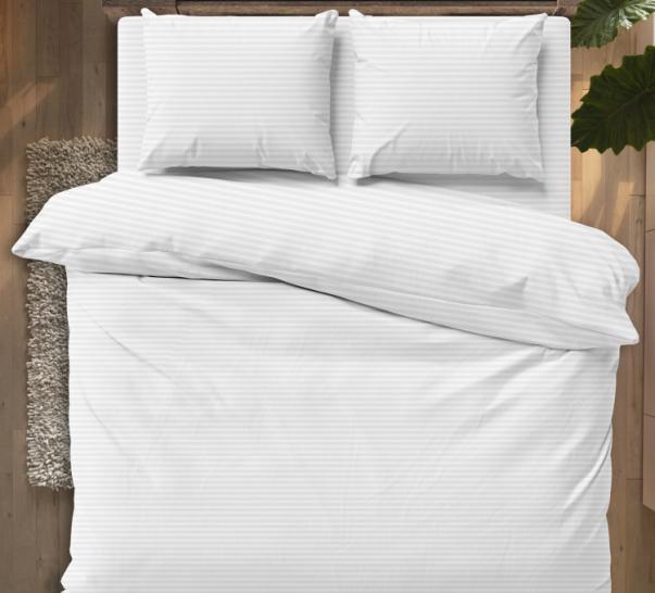 Наволочка Страйп белый поплин - фото 1
