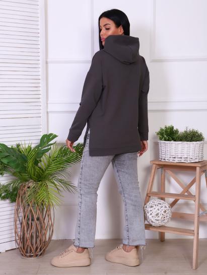 Толстовка с капюшоном, футер с лайкрой, мокрый асфальт (844-4) - фото 8