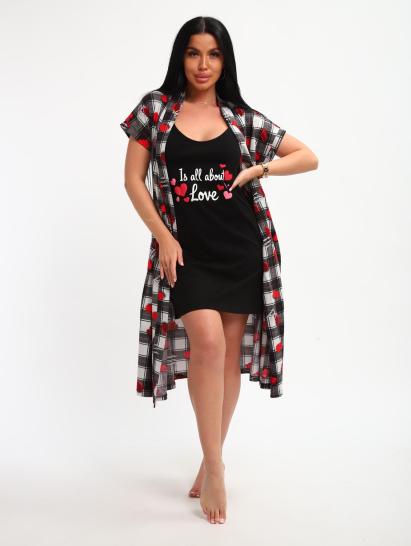 Пеньюар с сорочкой (01068, черный) - фото 5