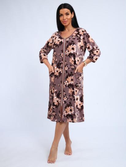 Халат велюровый на молнии (00941, бежевый) - фото 11