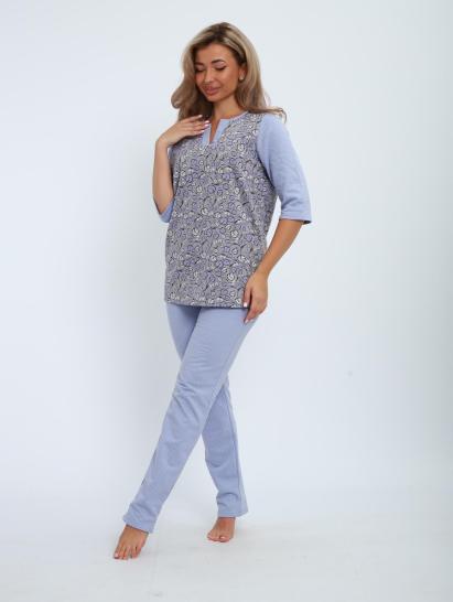 Пижама с брюками футер с начёсом (01059, серо-голубой) - фото 18