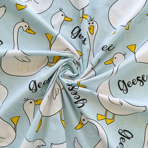 Комплект постельного белья Гуси мятный Поплин - фото 3