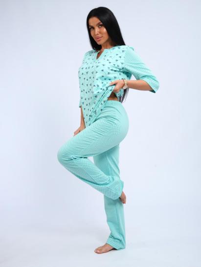 Пижама с брюками футер с начёсом (01059, бирюзовый) - фото 19