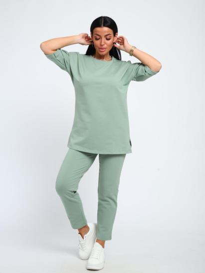 Костюм с брюками, футер с лайкрой (01048, оливковый) - фото 16