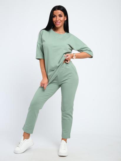 Костюм с брюками, футер с лайкрой (01048, оливковый) - фото 19