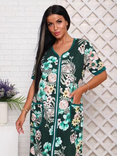 Халат женский с карманами на молнии, зеленый (946-1) - фото 4