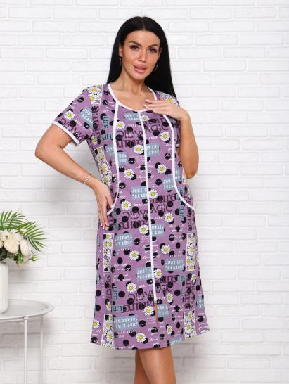 Халат женский на молнии с карманами (00960, сирень) - фото 5