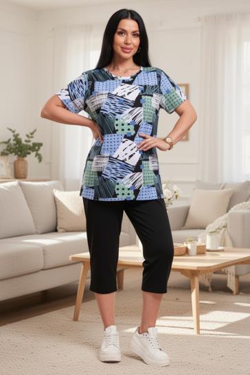 Костюм с бриджами (01073, голубой) - фото 1