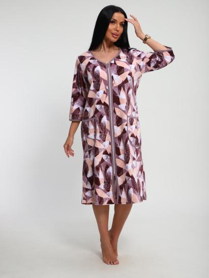 Халат велюровый на молнии (00941, бордовый) - фото 12