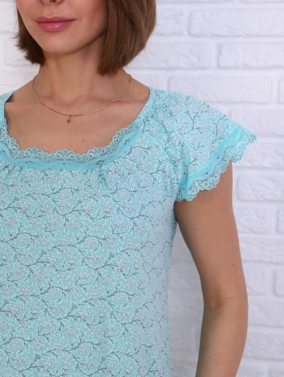 Сорочка с кружевом стрейч, бирюзовый (801-6) - фото 6