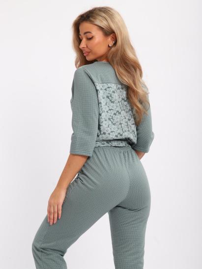 Пижама с брюками футер с начёсом (01059, зеленый) - фото 11