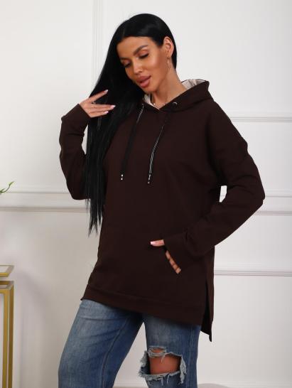 Толстовка футер с капюшоном (01074, шоколадный) - фото 10