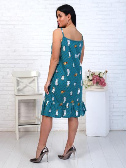Сорочка на бретелях, зайки, изумруд (884-4) - фото 6