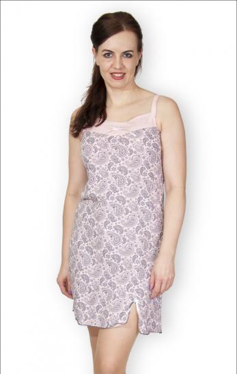 Сорочка на бретелях, двойного крашения, розовый огурцы (24-4) - фото 2