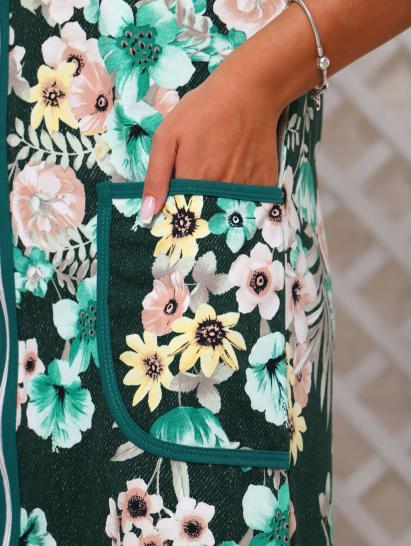 Халат женский с карманами на молнии, зеленый (946-1) - фото 11