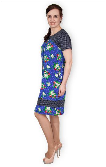 Халат женский с карманами на молнии, индиго (341-1) - фото 2