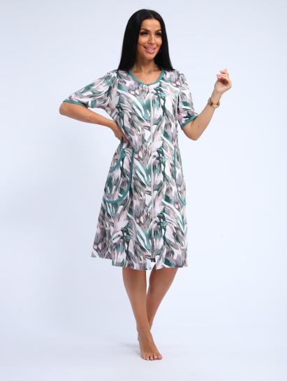 Халат женский на молнии с карманами (01057, зеленый) - фото 13