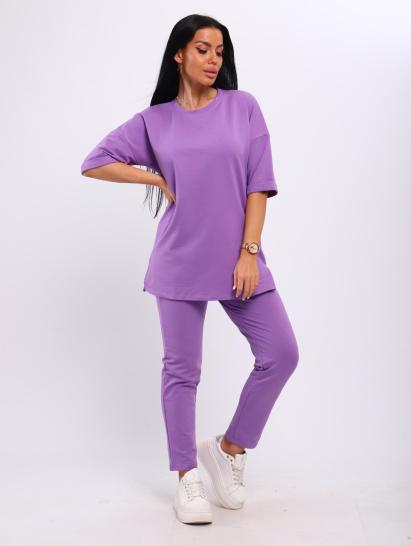 Костюм с брюками, футер с лайкрой (01048, лиловый) - фото 17