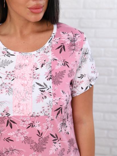 Сорочка с кружевом стрейч, сухая роза (897-5) - фото 12