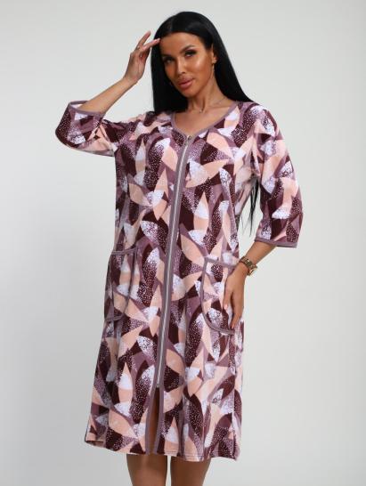 Халат велюровый на молнии (00941, бордовый) - фото 6