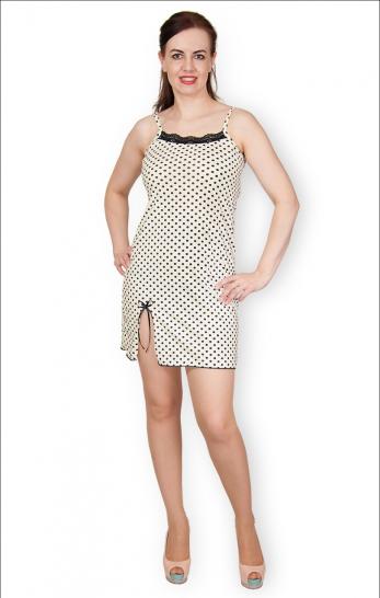 Сорочка на бретелях с кружевом стрейч (127-2) - фото 1