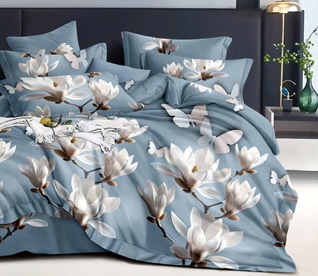 Наволочка Голубая магнолия бязь - фото 1