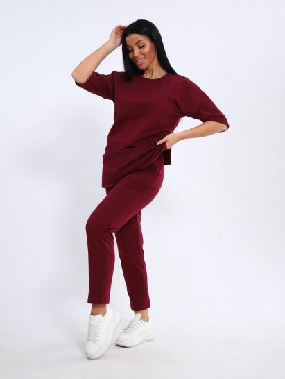 Костюм с брюками, футер с лайкрой (01048, бордовый) - фото 19