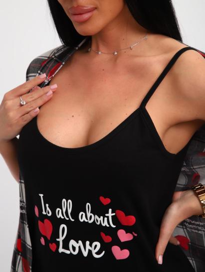 Пеньюар с сорочкой (01068, черный) - фото 4