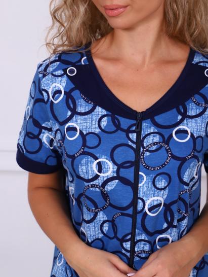 Халат женский на молнии с карманами, голубой (843-3) - фото 9