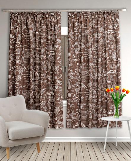 Шторы короткие с подхватами Стрекоза капучино - фото 1