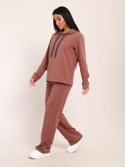 Костюм с капюшоном, футер с лайкрой (01045, коричневый) - фото 11