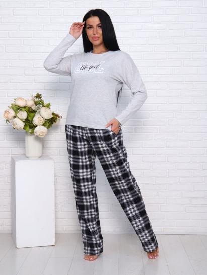 Костюм с брюками, принт, светло-серый меланж (957-2) - фото 9