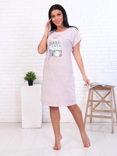 Сорочка, принт "Новогодние зайки", розовый (880-2) - фото 3