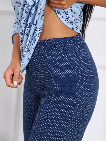 Пижама с брюками футер с начёсом (01013, голубой) - фото 2