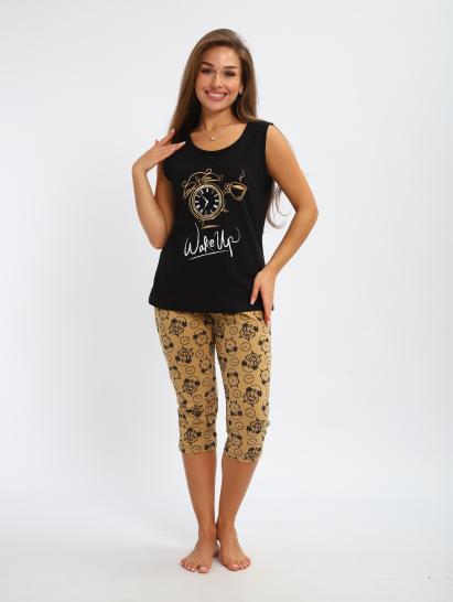 №244 Пижама с бриджами Пижама женская Черный - фото 3